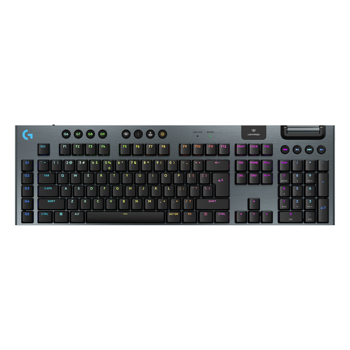 Tastierë Gaming Logitech G915 X LIGHTSPEED / Full-Size / Mekanike / GL Low-Profile / Wired&Wireless / USB-C / Bluetooth + 2.4 GHz / KEYCONTROL / 9 G-Keys - Zezë