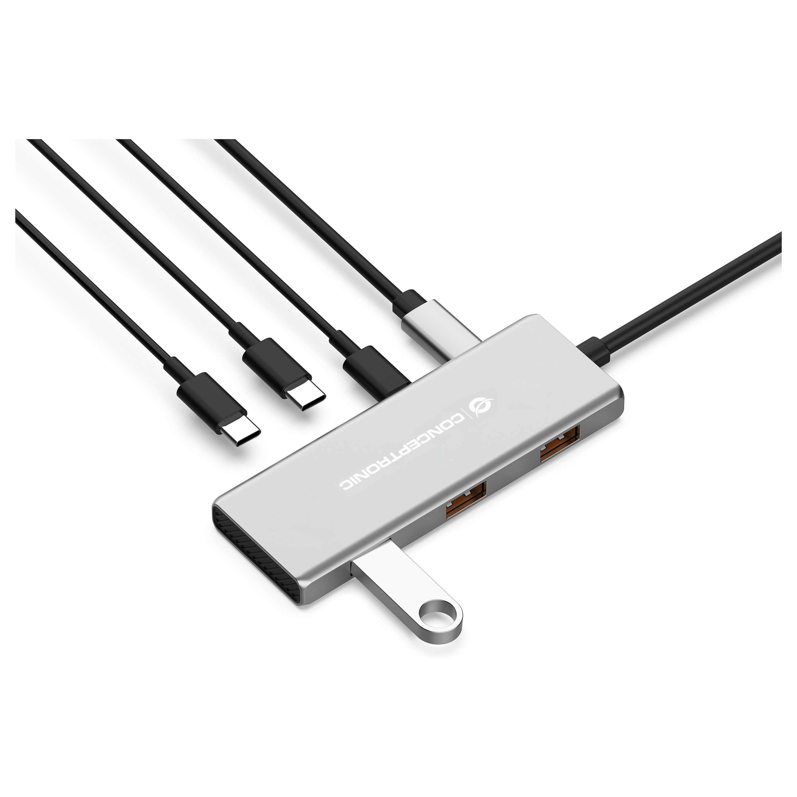 Hub Udhëtimi CONCEPTRONIC 7-në-1 USB-C në 3xUSB-C/3xUSB-A - Hiri - 2