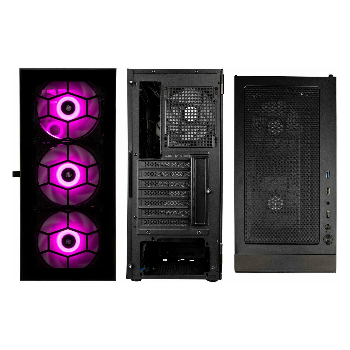 Kasë PC Kolink Observatory HF Glass ARGB / Midi Tower / ATX / 6x ARGB Fan / Tempered Glass - Zezë - 4