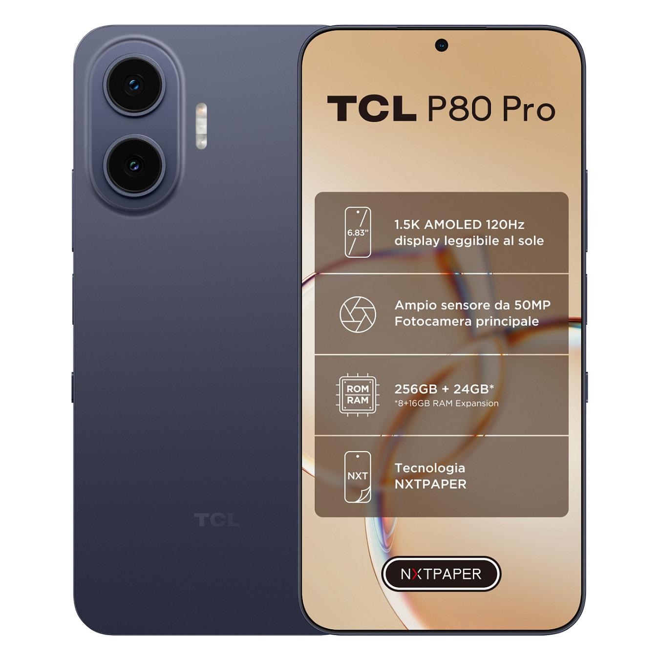 Telefon TCL P80 Pro, 8GB, 256GB, 5G, Dual SIM - Blu