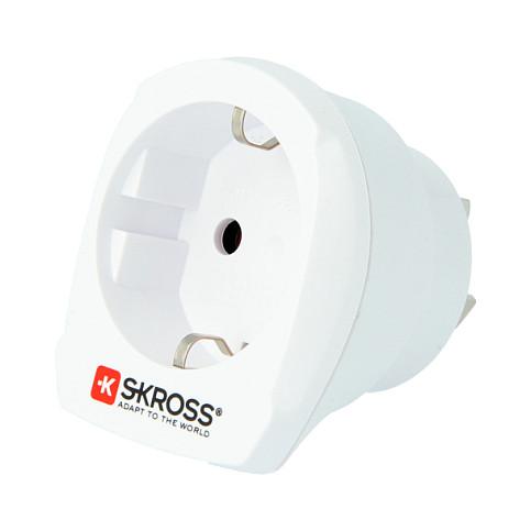 Adapter Udhëtimi SKROSS 1.500209-E / Type I në Type C / 10A / 100-250V / 2 & 3-Pin – Bardhë - 1