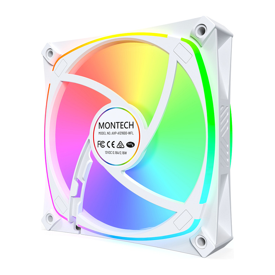 Ftohës për Kasë Montech AX120 PRO / 120mm / 600-1600 RPM / ARGB / PWM – Bardhë - 6