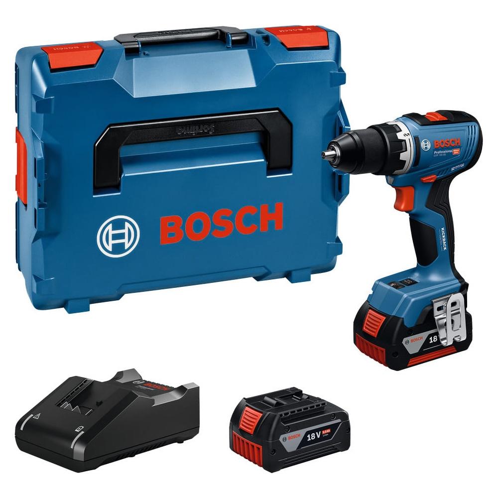 Set Veglash me Bateri Bosch Professional 18V, GBH 18V-22, GSR 18V-65, GWS 18V-8, 2x5.0Ah, 3 L-BOXX - Blu - 2