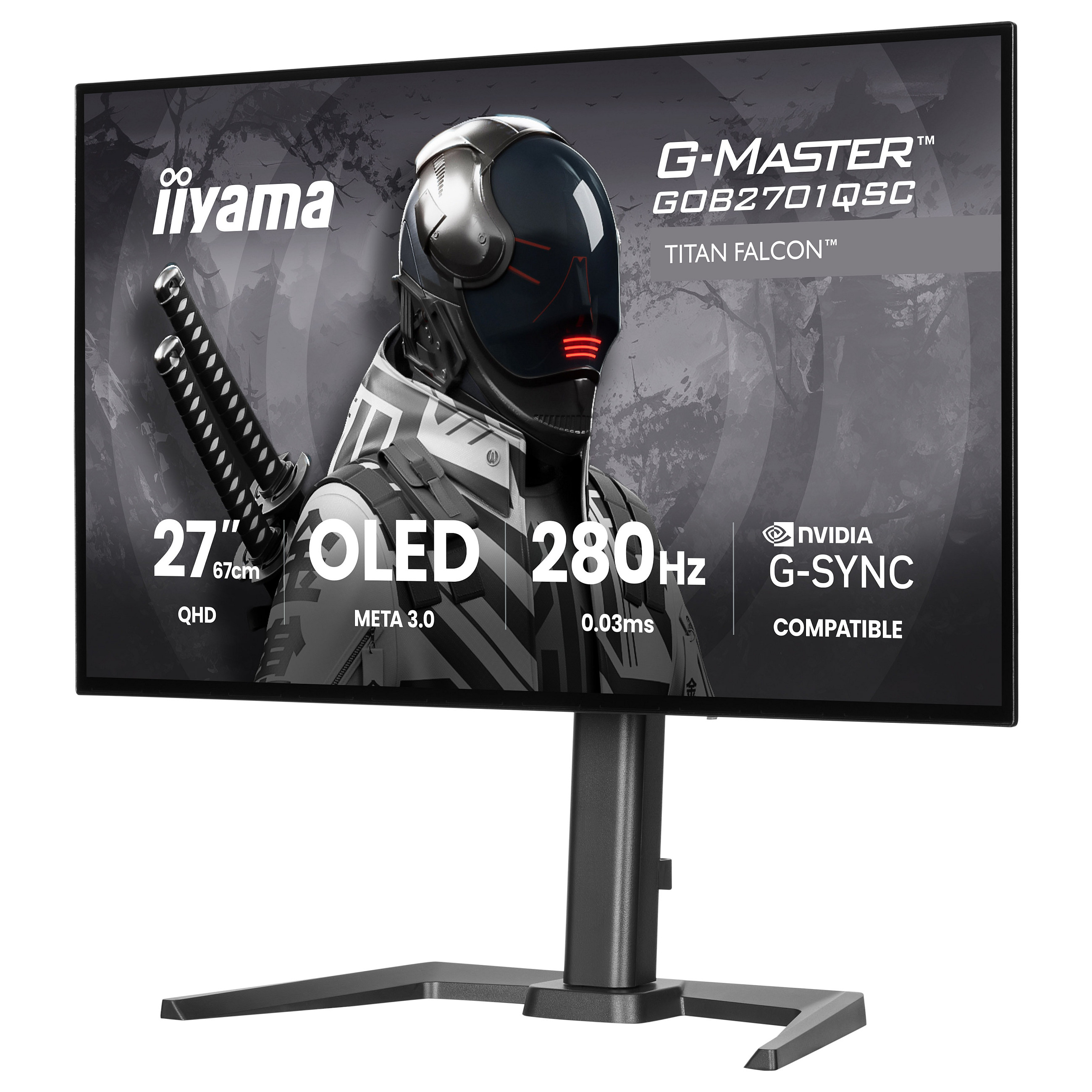 Monitor Gaming iiyama G-MASTER GOB2701QSC-B1 / 27" / QHD OLED / 280Hz / 0.03ms / HDMI+DisplayPort+USB-C - Zezë - 4