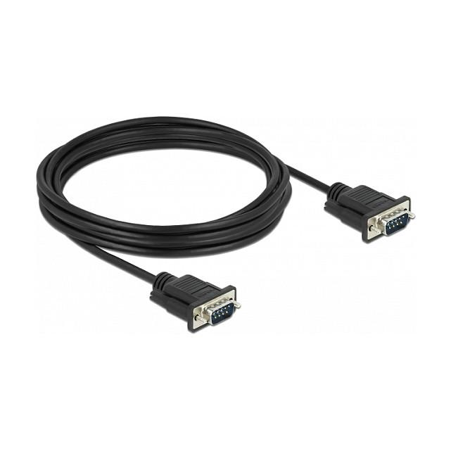 Kabllo Serial DeLOCK 86618 / RS-232 D-Sub9 Male në D-Sub9 Male / 1:1 / 4 m - Zezë - 1
