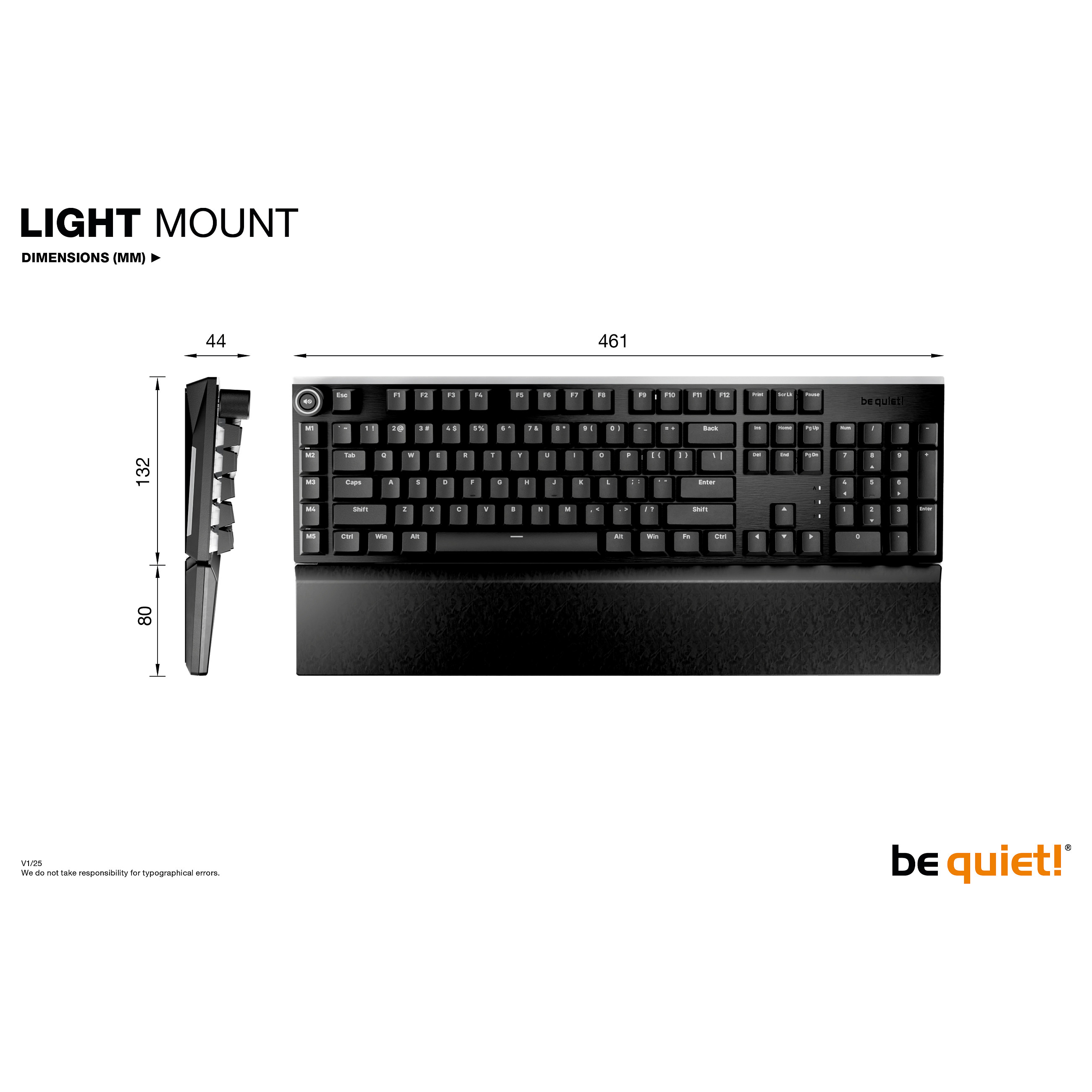 Tastierë Gaming be quiet! Light Mount Silent Linear RGB Wired / QWERTZ / German Language – Zezë - 9