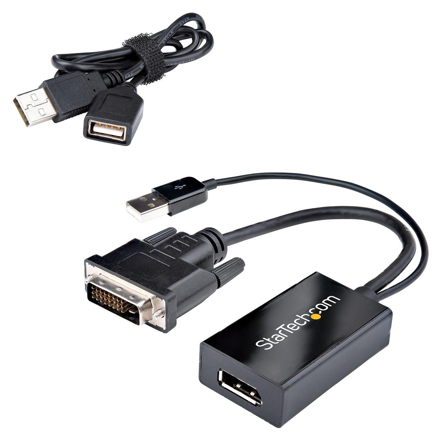 Kabllo DisplayPort StarTech.com DVI2DP2 / DVI-D në DisplayPort / 1920×1200 60Hz - Zezë - 9