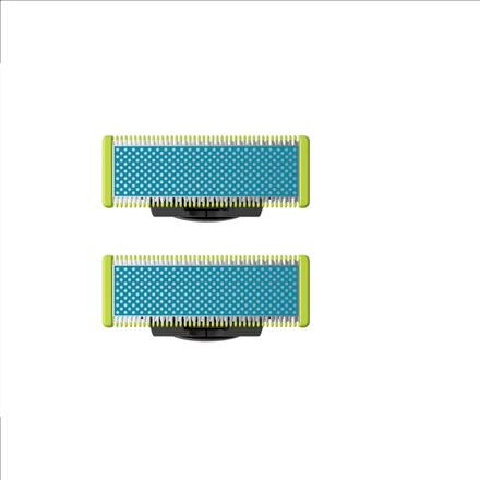 Teh zëvendësues për makinë rroje Philips OneBlade QP225/50 / Anti-Friction / Dual Protection / Contour-Following / 2 Copë - Gjelbër/Blu