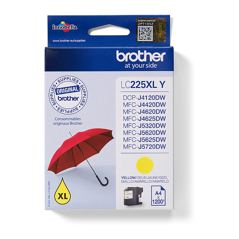 INK Brother LC-225XL-Y deri në 1.200 faqe sipas ISO/IEC 24711 - Verdhë - 1