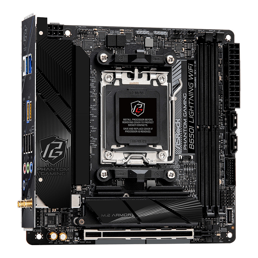 Pllakë Amë AMD AM5 B650I Lightning WiFi / mITX / DDR5 / HDMI - 5