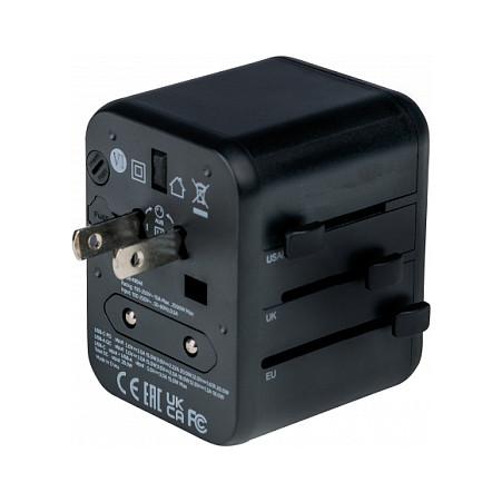 Adapter Verbatim 49544, Universal Udhëtimi, USB-C PD 20W, USB-A QC 3.0 18W, 100–250V - Zezë - 11