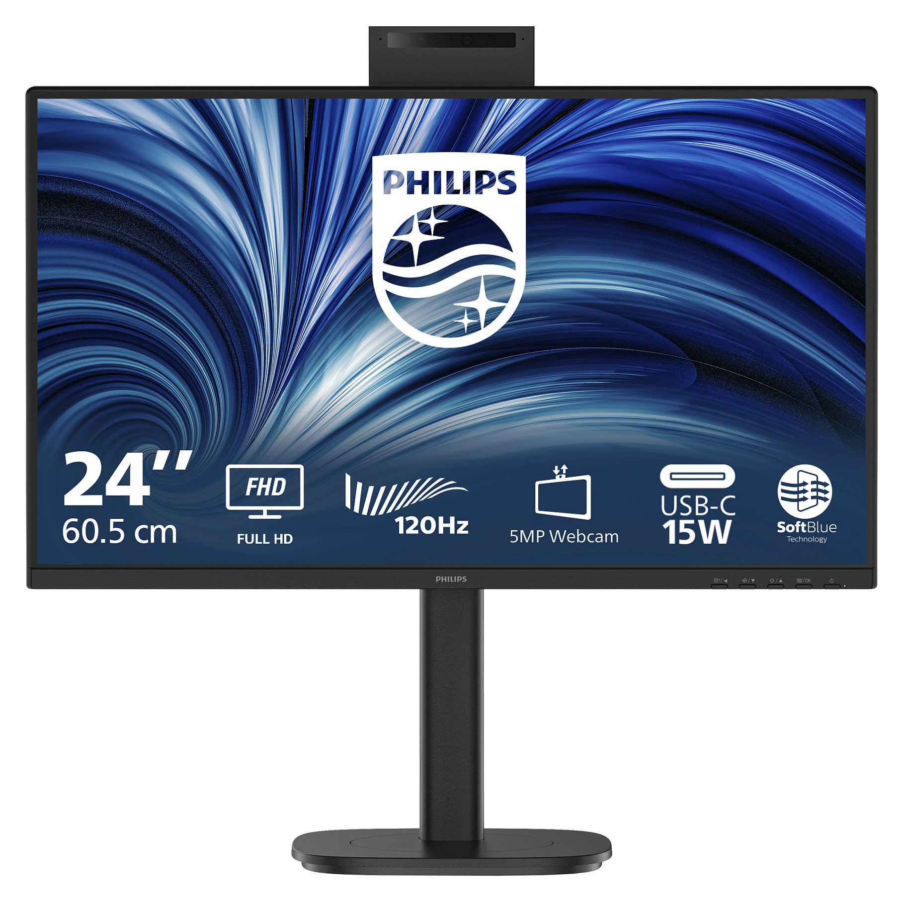 Monitor Philips 3000 Series 24B2N3200JH/00 / 23.8" / Full HD IPS / 120Hz / 4ms / USB Hub+Speakers - Zezë