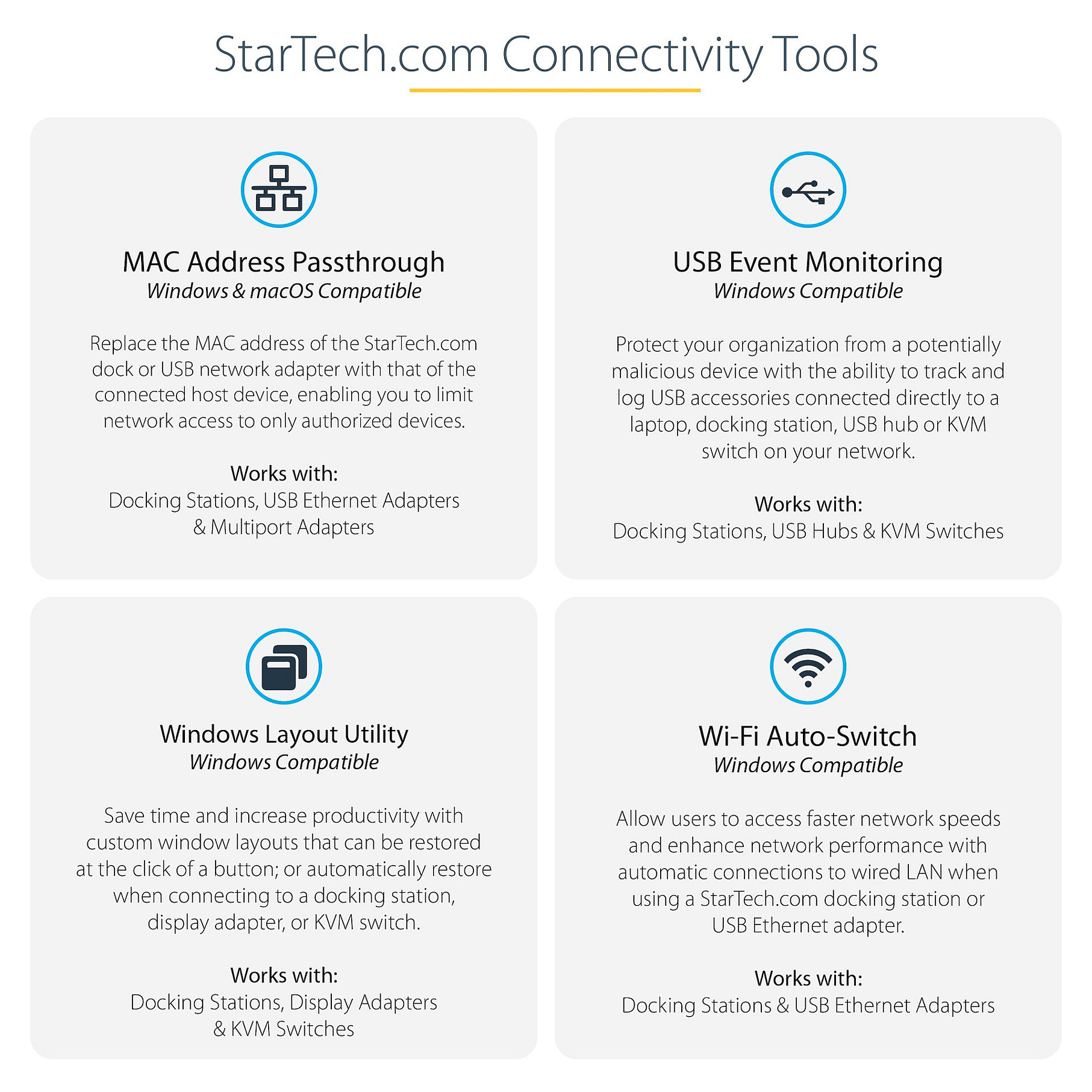 Docking Station StarTech Triple 4K Dock / 100W PD / 4xUSB-A / 2xUSB-C / 1xHDMI / 2xDisplayPort - Zezë / Argjend - 8