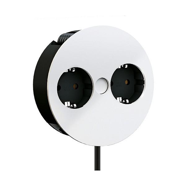 Prizë e Integruar BACHMANN TWIST 931.250, 2 Priza Schuko, 16A, 230V, Kabllo 2m - Bardhë 