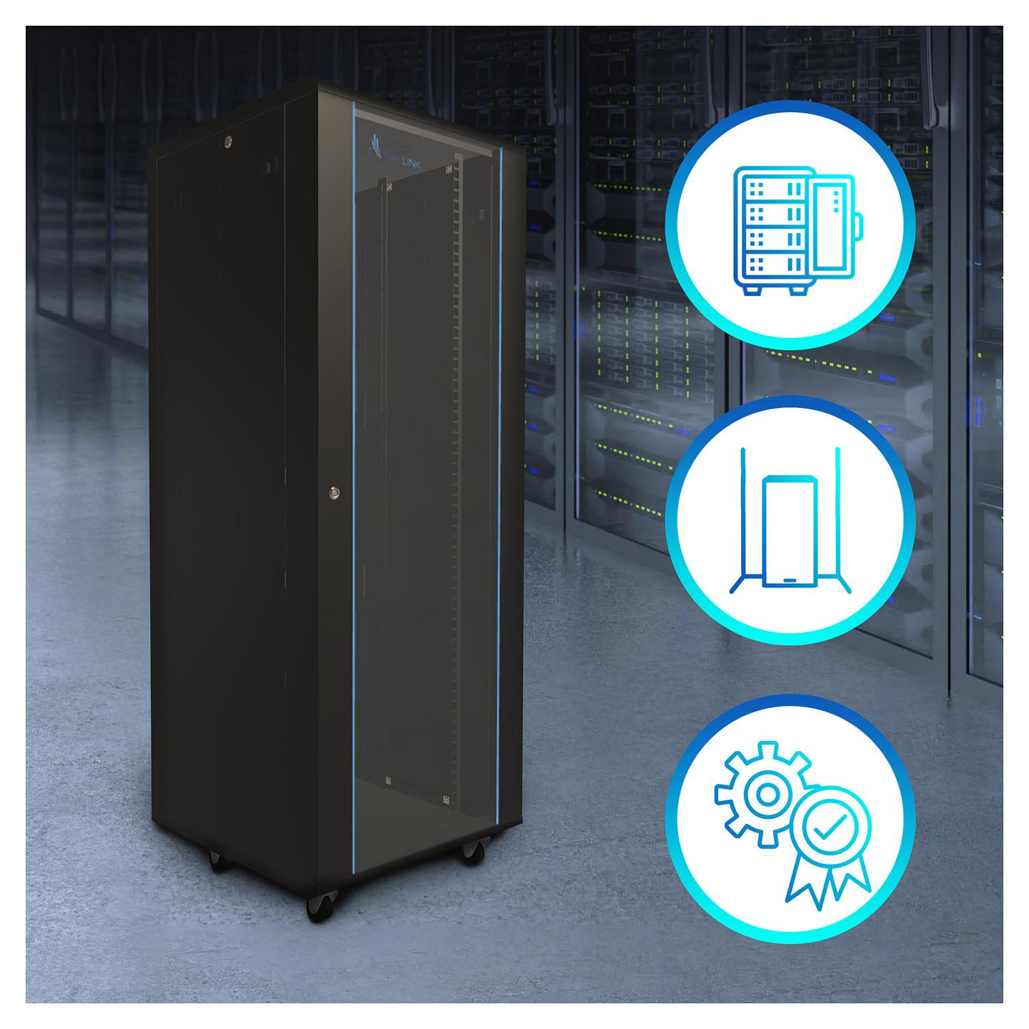 Rack Extralink EX.8611 / 42U / 600 × 1000 mm / 19" / Freestanding - Zezë - 10