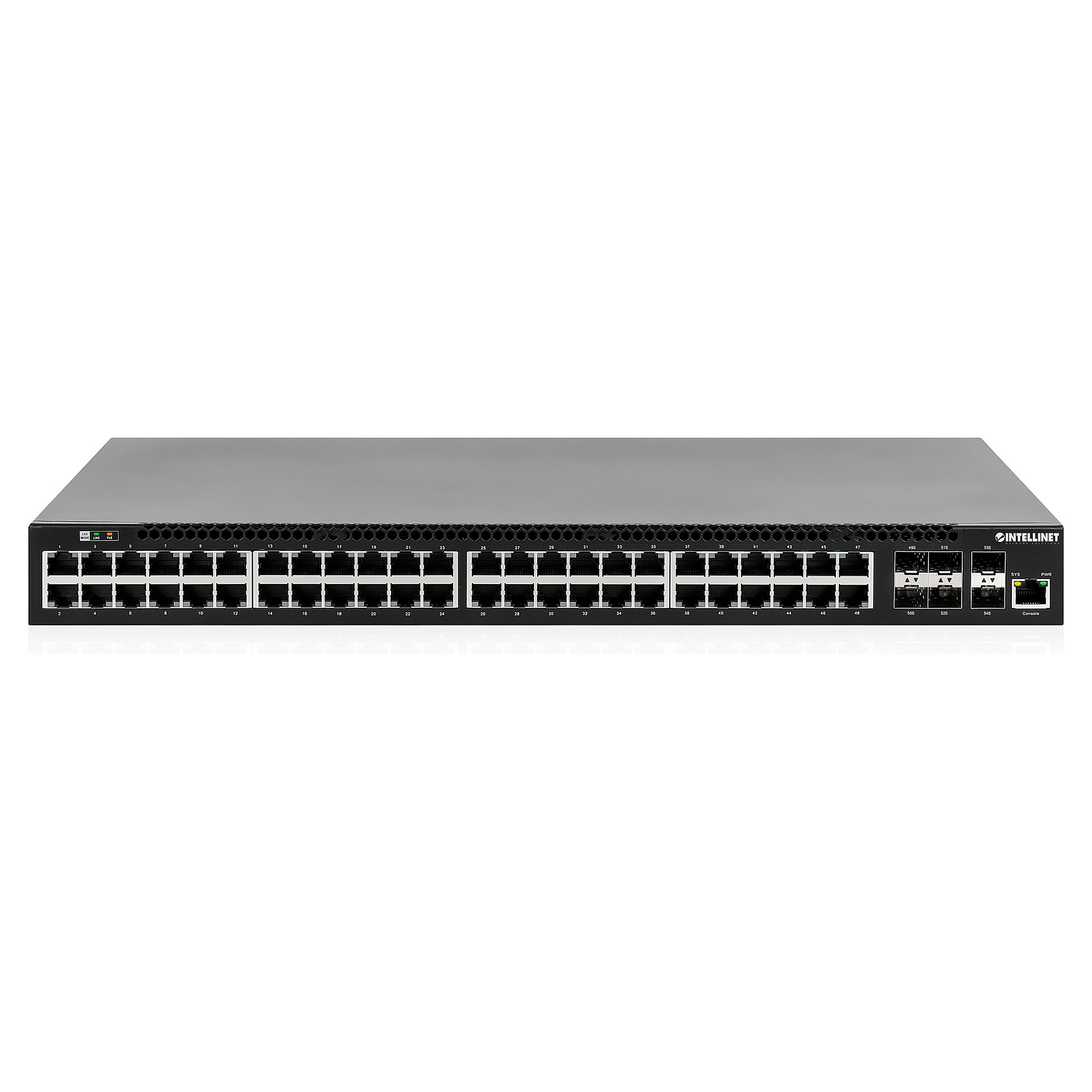 Switch INTELLINET / Managed / PoE+ / 48x Gigabit + 6x 10GbE / 850W - 5