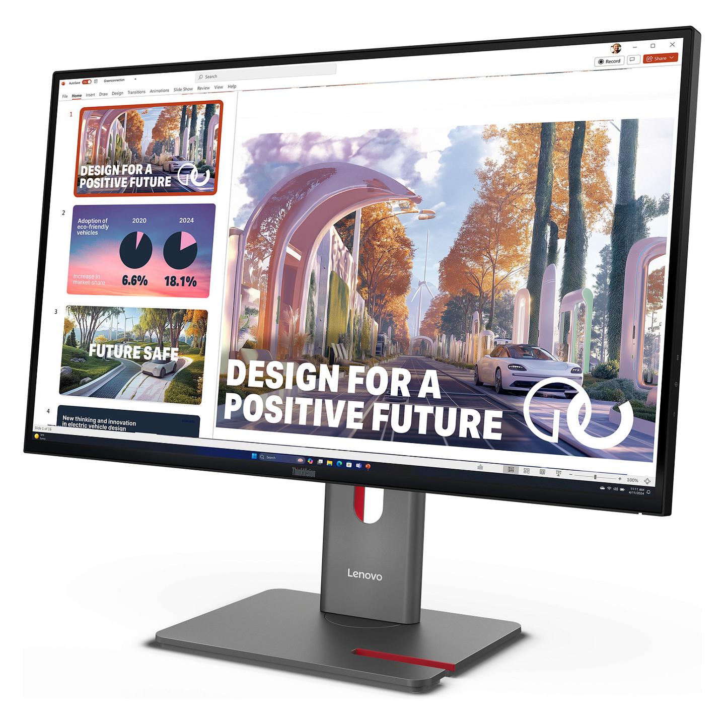 Monitor Lenovo ThinkVision P27QD-40 / 27" / WQHD LED / 100Hz / 6ms / HDMI+DP+USB-C - Zezë - 3