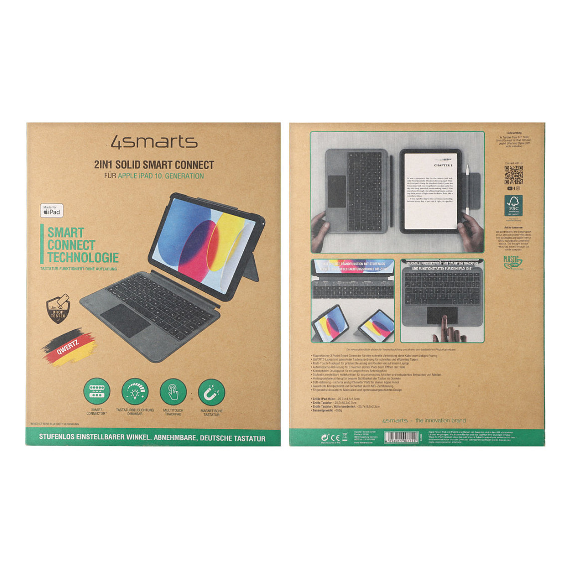 4smarts Keyboard Case 2in1 Solid for iPad 11" / iPad 10.9" - Zezë - 4