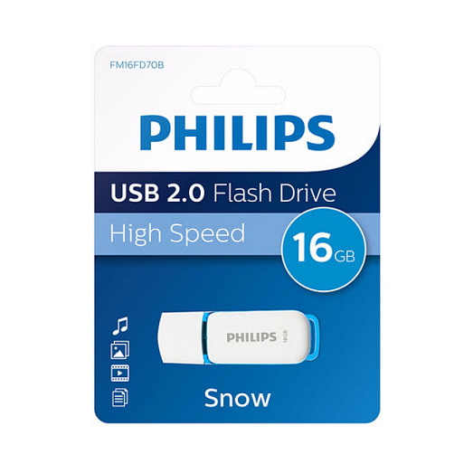 USB Flash Drive / Philips / 16GB / USB 2.0 / Snow Edition / Blu e errët - Bardhë - 1