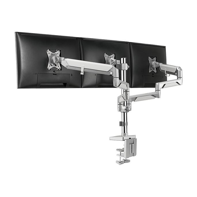 Mbajtëse për Monitor LogiLink BP0090 / 3 Monitorë / 17"-27" / 7kg për Monitor / VESA 75x75-100x100 / Tavolinë / Gas Spring - Argjend - 2