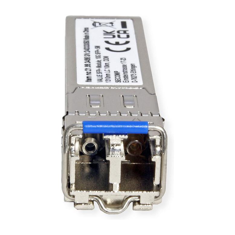 Transceiver VALUE 21.99.3498, SFP+ 10Gbps, Single-Mode, LC Duplex, 1310nm, deri në 10km, DDM, Hot-Swap - Argjend - 4