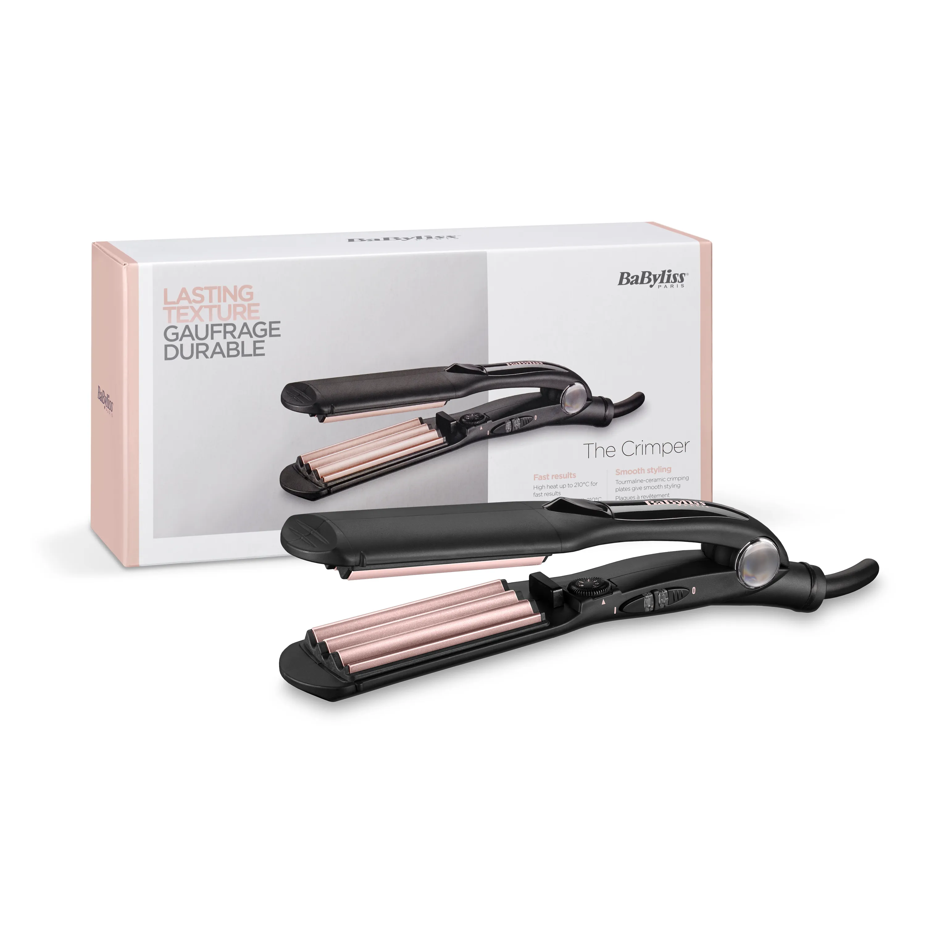Stiluese për Flokë BaByliss The Crimper 2165CE / Tourmaline-Ceramic / 10 Temperatura / 210°C – Zezë/Rozë - 2