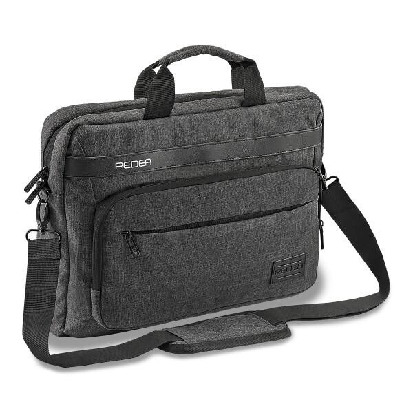 Çantë për Laptop PEDEA URBAN compact, 15.6", Rezistente ndaj ujit, Rrip për trolley, 0.60 kg - Hiri