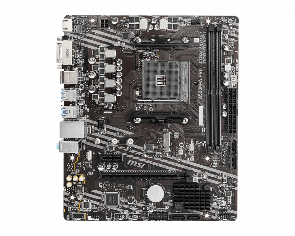Pllakë Amë MSI A520M-A PRO Motherboard – Zezë - 1