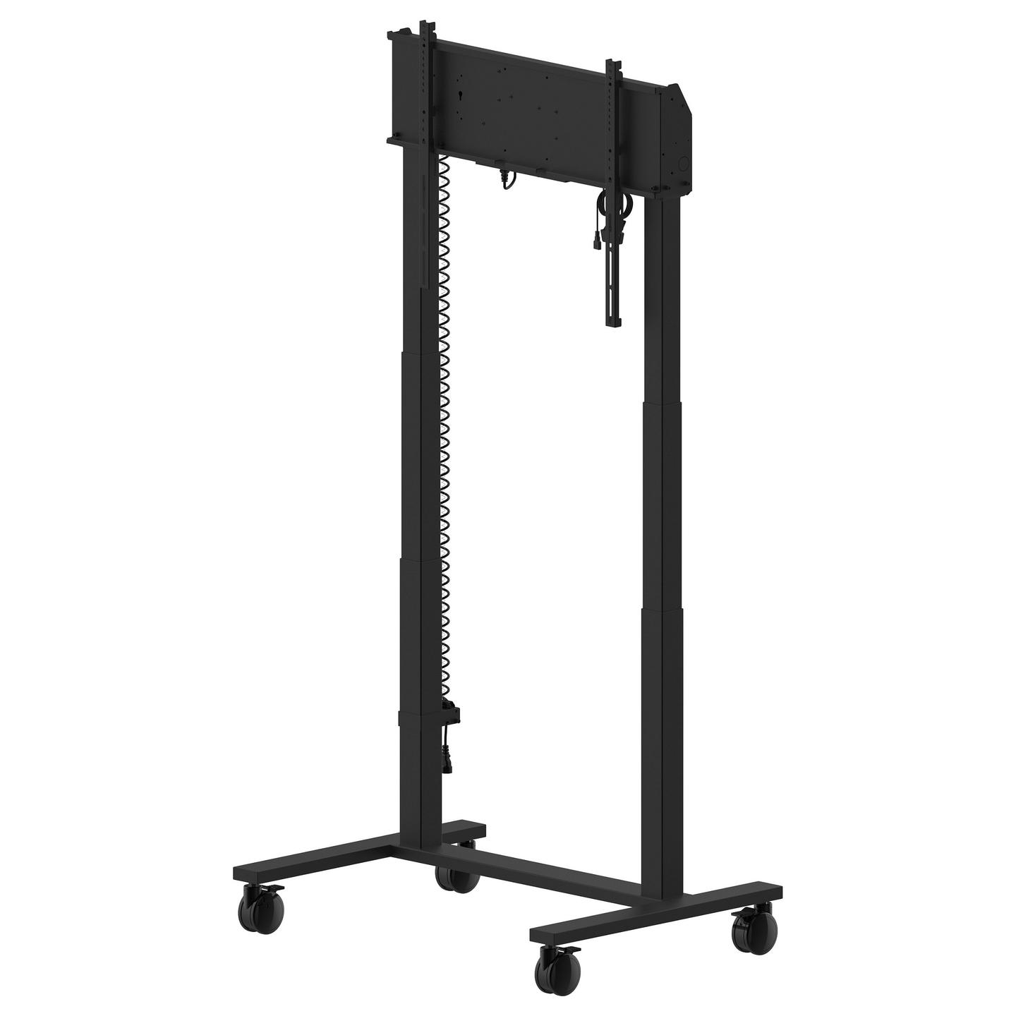 Mbajtëse për Monitor iiyama / 55″–105″ / deri në 120 kg / Elektrike / Rregullim Lartësie 950 mm / me Rrota - Zezë - 4