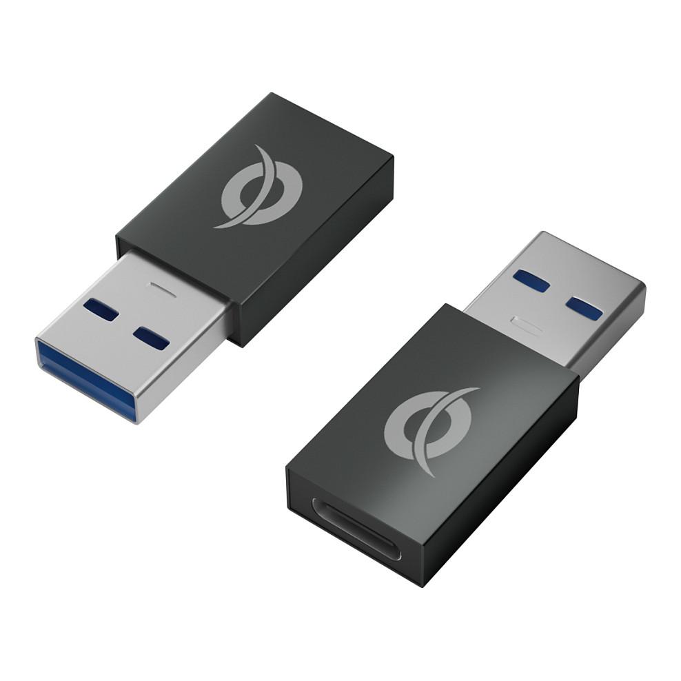 Adapter Conceptronic DONN10G, USB-A Mashkull në USB-C Femër, USB 3.2 Gen 1, 5Gbps, 2 copë - Gri