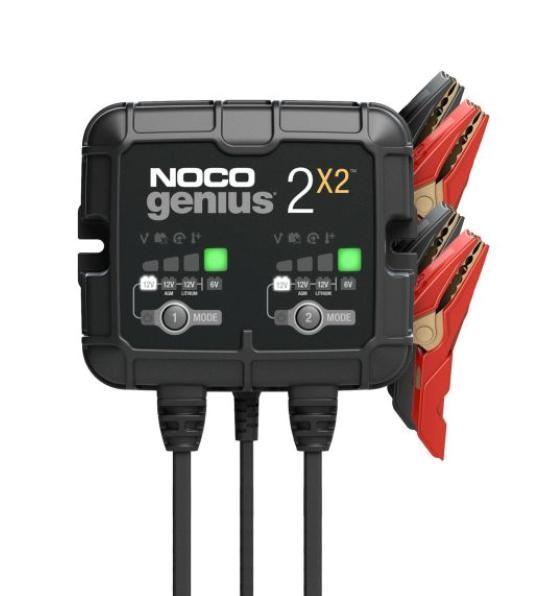Karikues Baterie NOCO GENIUS2X2, 6V/12V, 4A, 2 Kanale, 2A për Kanal, Smart Charger, për Bateri Plumb-Acid dhe Litium 