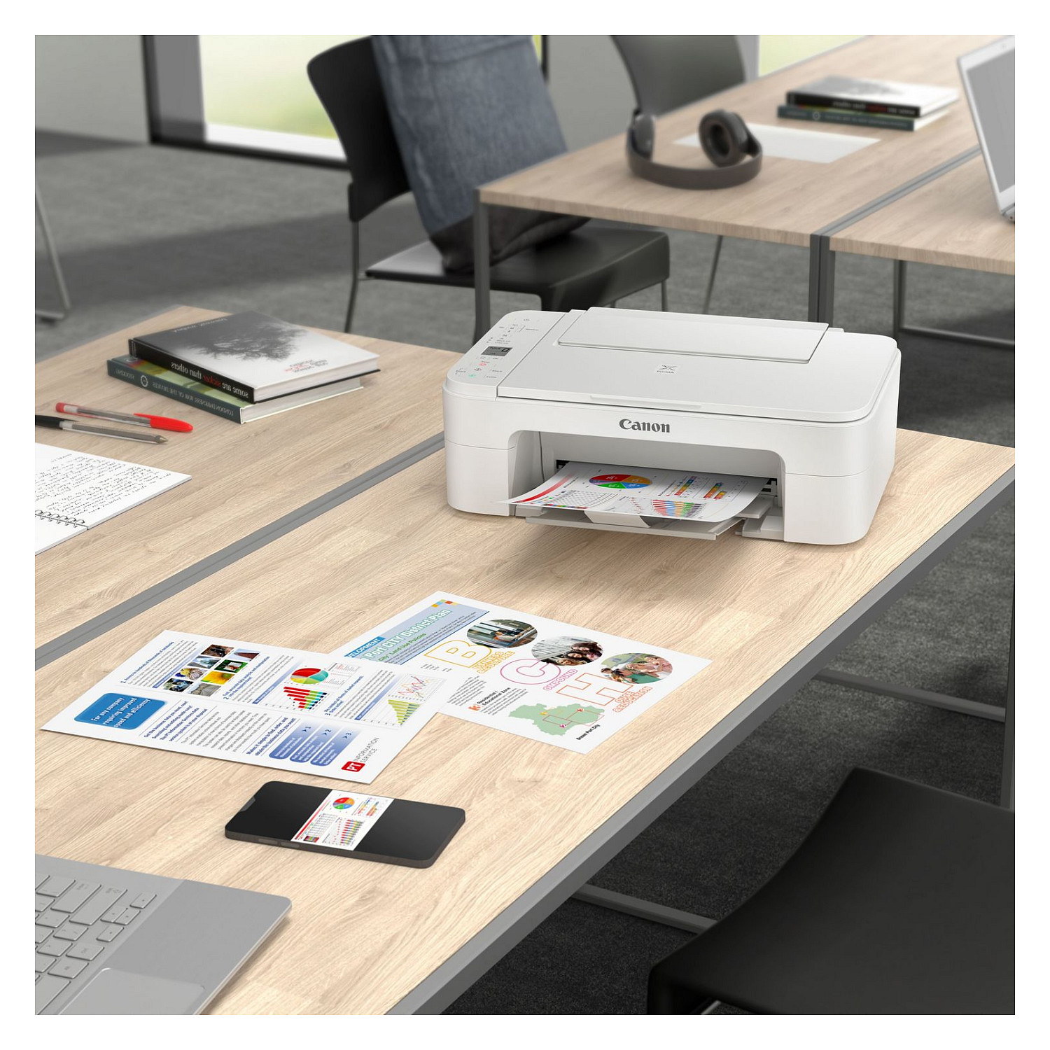 Printer Multifunksional T Canon PIXMA TS3351 WIFI 3in1 A4 / 7.7ppm - Bardhë - 6