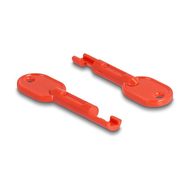 Bllokues Portash DeLOCK 20929, RJ-45, Set 10 Copë me Çelës Hapës - Kuq - 3