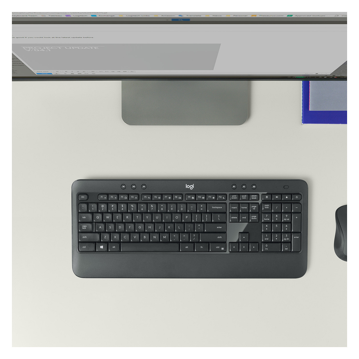 Combo (Tastierë & Maus) Logitech MK540 RF Wireless Keyboard and Mouse / AZERTY Belgian Layout – Zezë/Bardhë - 13