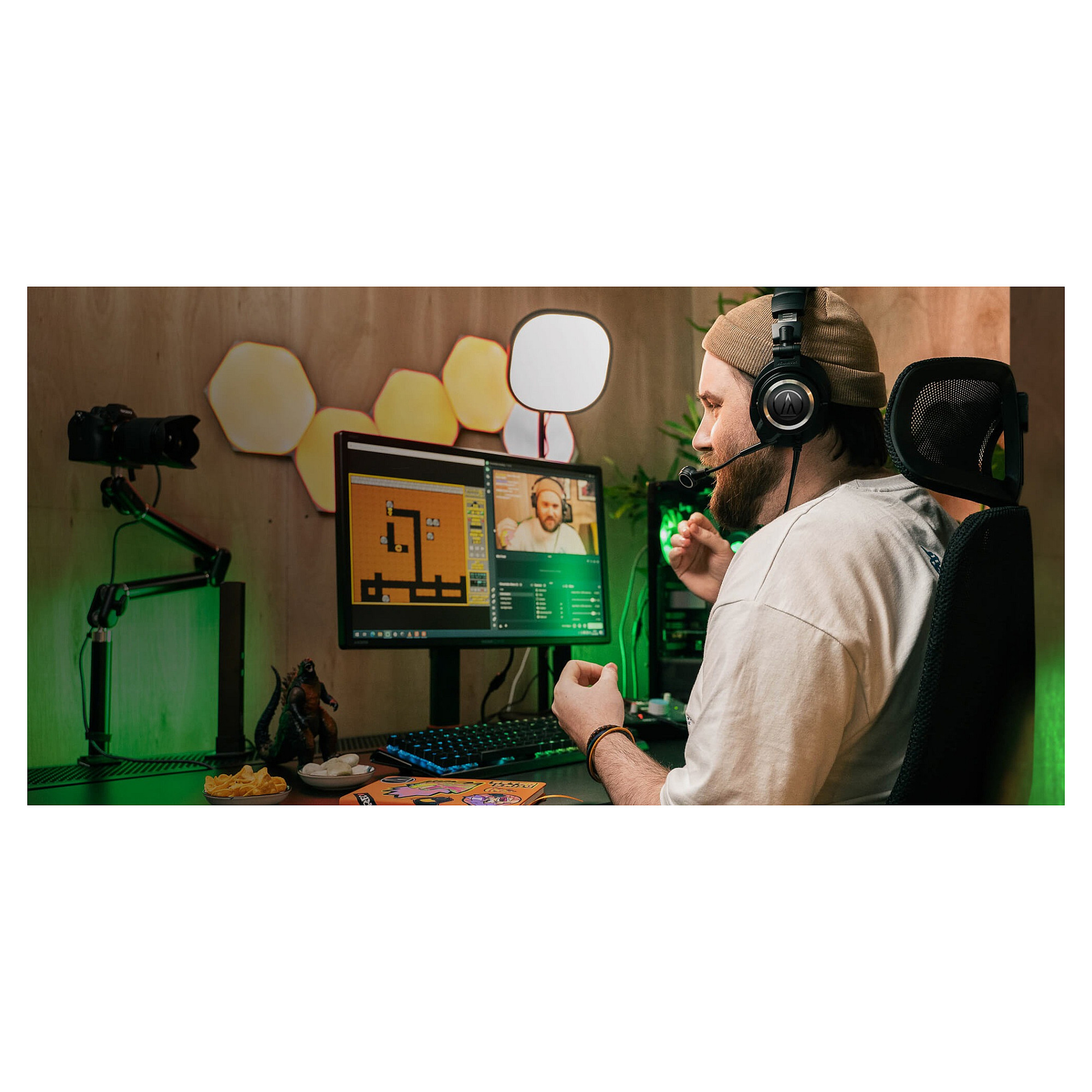 Kufje me kabllo Audio-Technica ATH-M50xSTS StreamSet / 3.5 mm + XLR / 2 m - Zezë - 6