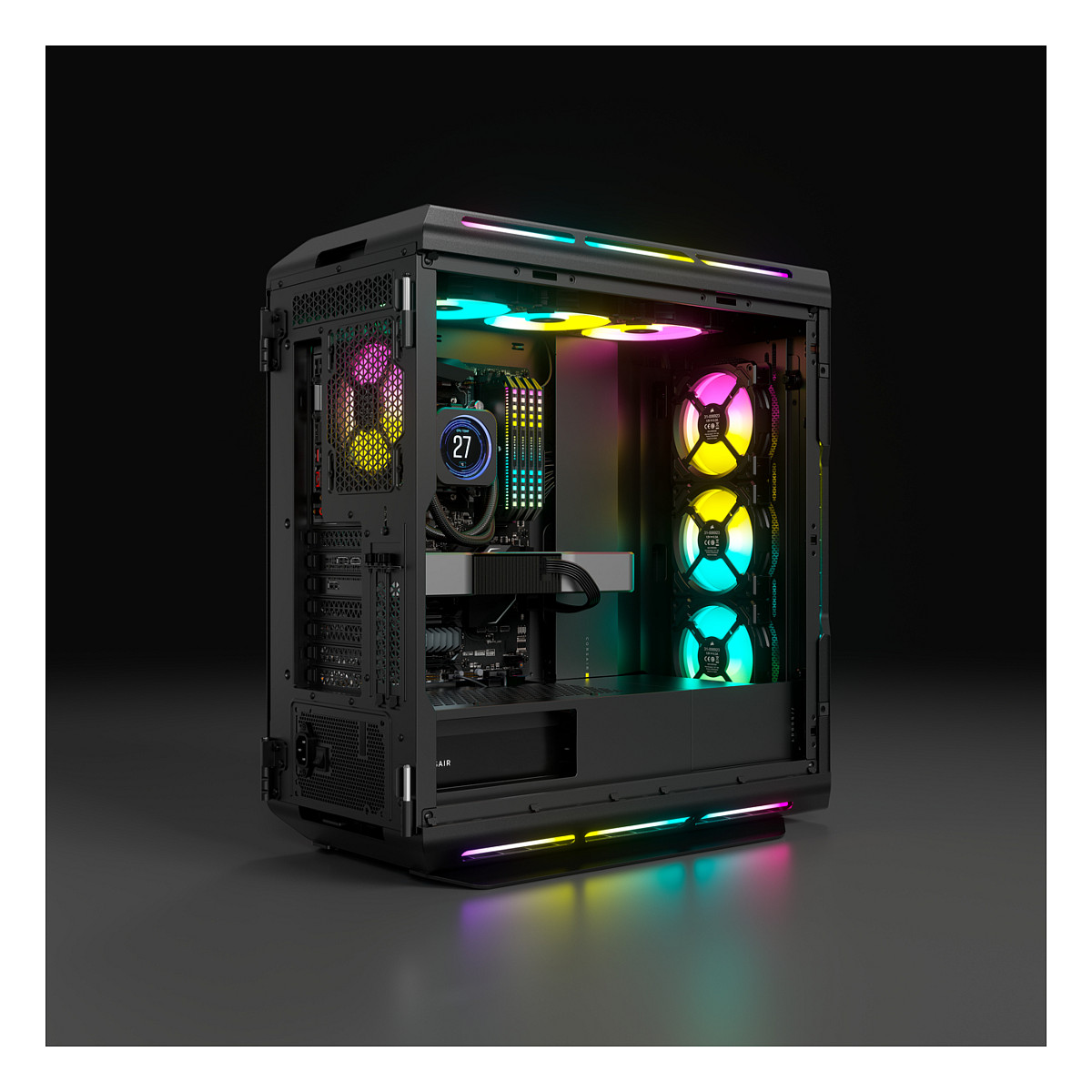 Kasë Midi Corsair iCUE 5000T, RGB, e zezë - 5