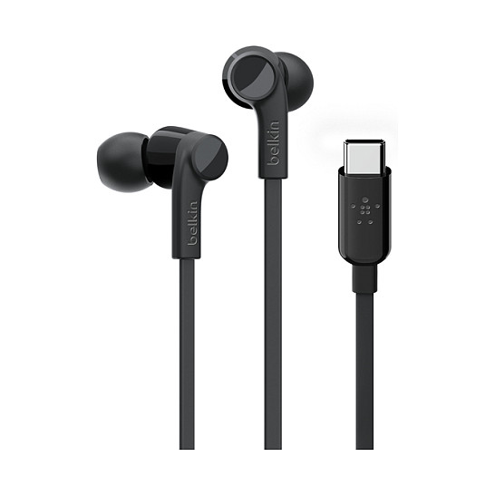 Kufje me kabllo In-Ear Belkin ROCKSTAR / USB-C / Mikrofon / Kontroll në Kabllo / 1.12m – Zezë
