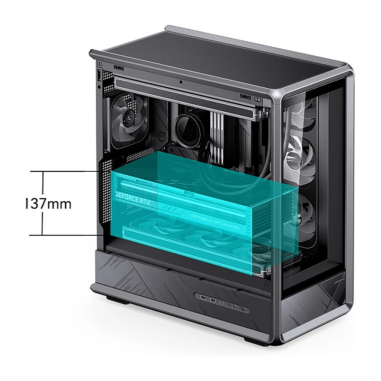 Kasë PC Jonsbo D401 / Midi Tower / ATX / Tempered Glass - Zezë - 25