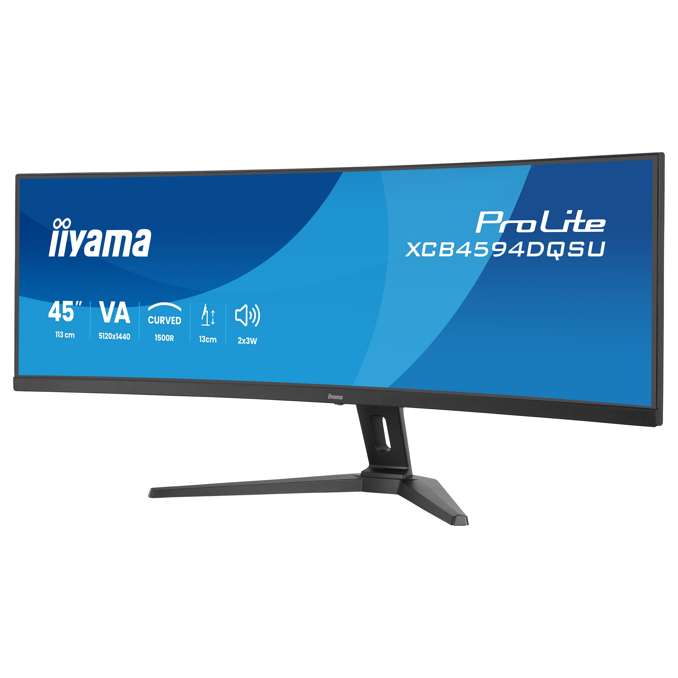 Monitor iiyama ProLite XCB4594DQSU-B1 / 44.5' / Dual QHD VA LED Curved / 75Hz / 2ms / HDMI+DP - Zezë - 4