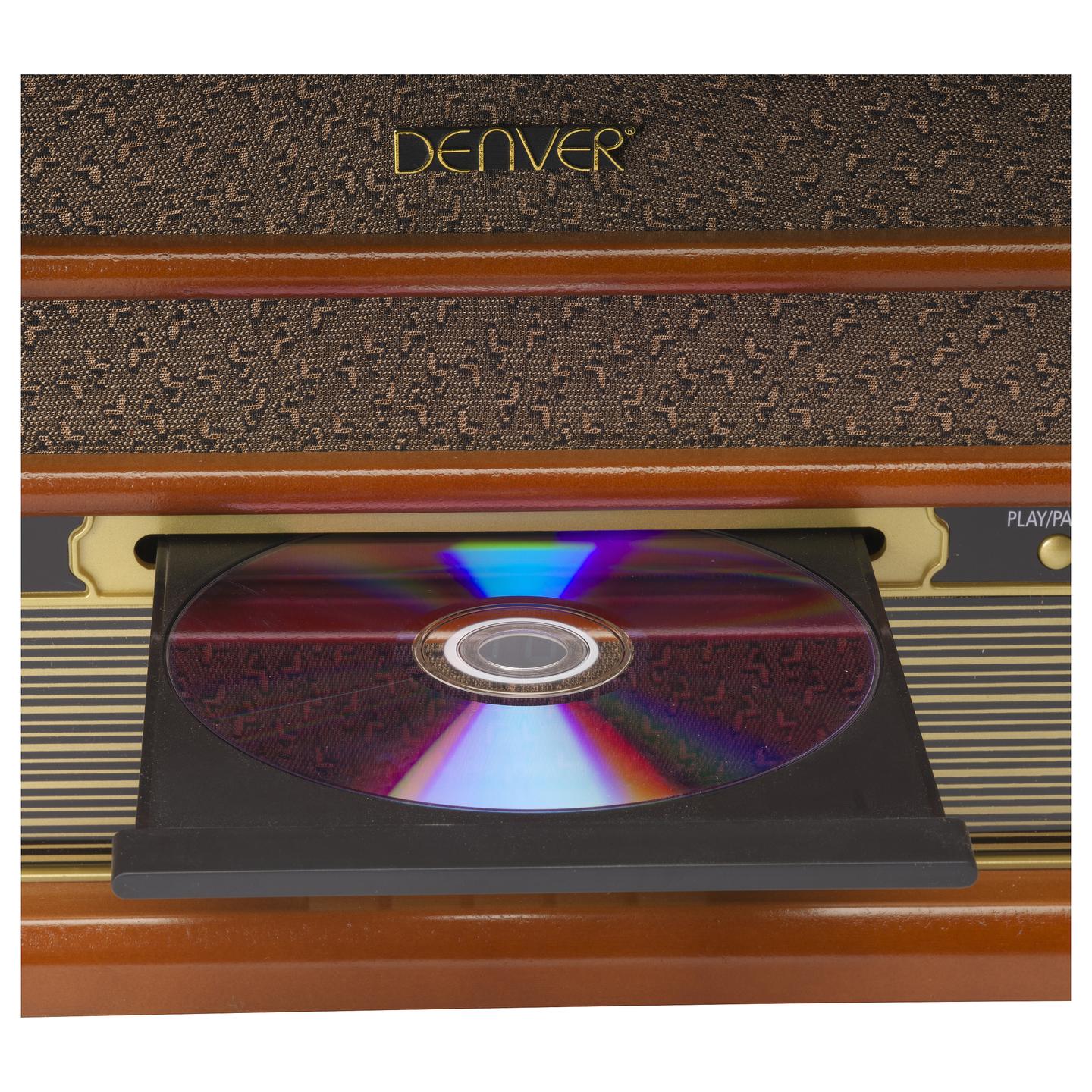 Gramafon Denver MRD-51, 33 1/3, 45, 78 RPM, LCD, 5W - Kafe - 7