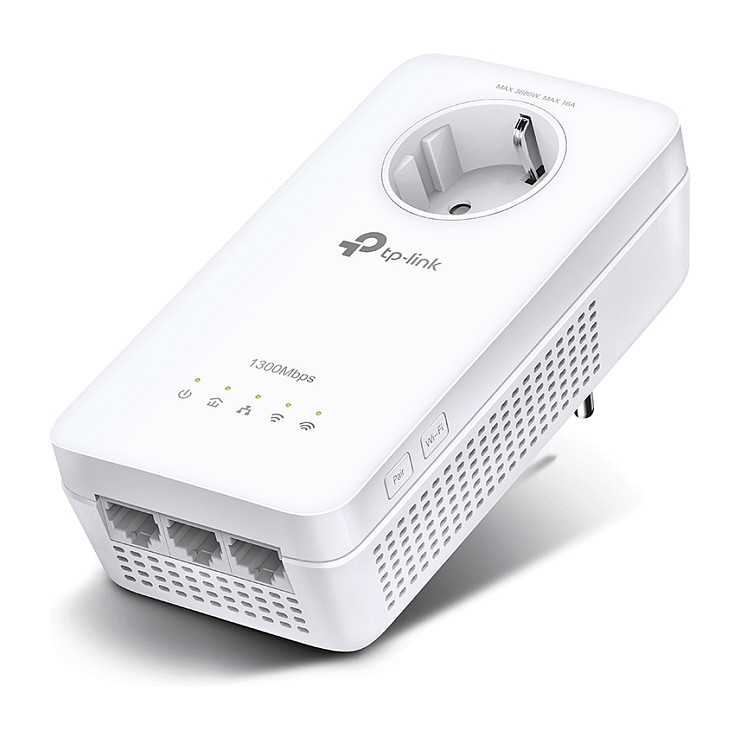 Power-LAN INTD TP-LINK Powerline WPA8631P AV1300-AC1200-Gigabit-WLAN-Powerline with power outlet
