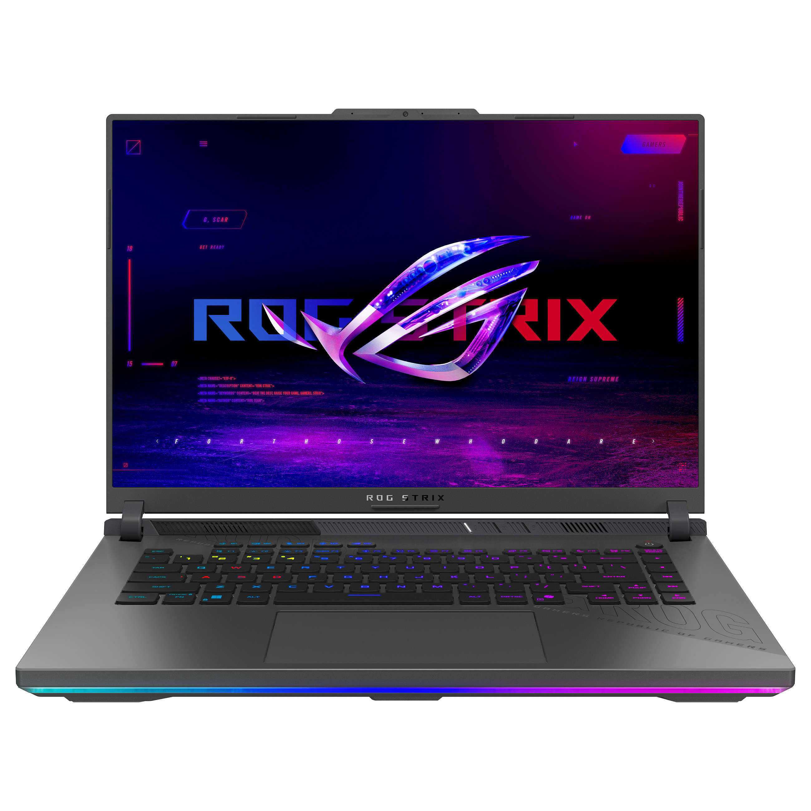 Laptop Gaming ASUS ROG Strix 16 / Ryzen 9-8940HX / 32GB DDR5 / 1TB / 16" WUXGA IPS AG 165Hz / RTX 5070 8GB / DE - Gri e Errët - 1