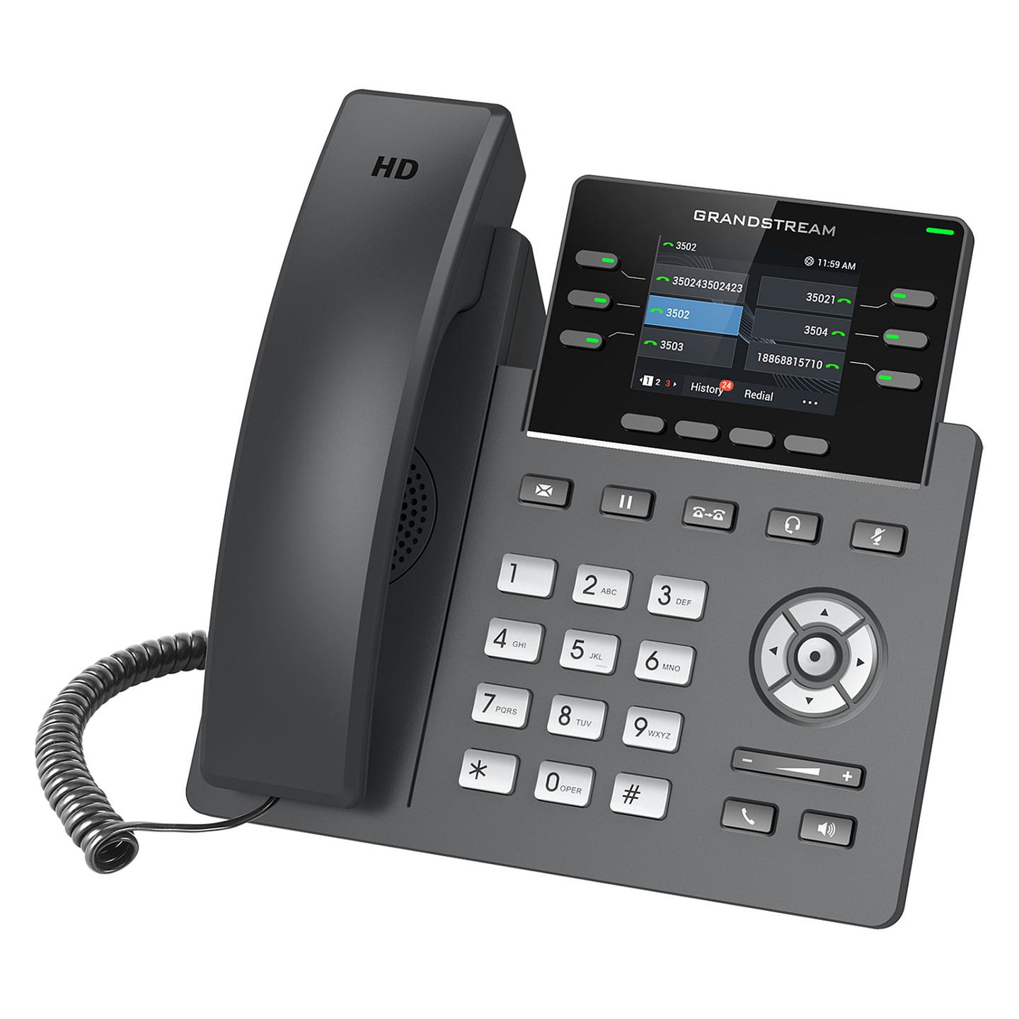Telefon VoIP Grandstream GRP2613W, SIP, 2.8", TFT, 320x240, Wi-Fi 6, Bluetooth, 2x Gigabit Ethernet, PoE - Zezë - 2