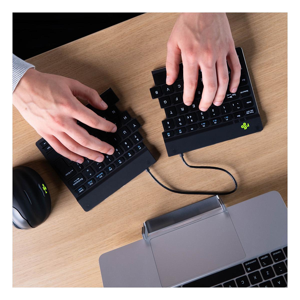 Tastierë pa kabllo R-Go Tools R-Go Split Break / QWERTZ (DE) / Mini / Ergonomike / Scissor / Bluetooth 5.0 / 2.4 GHz / 2 Pjesë – Zezë - 6