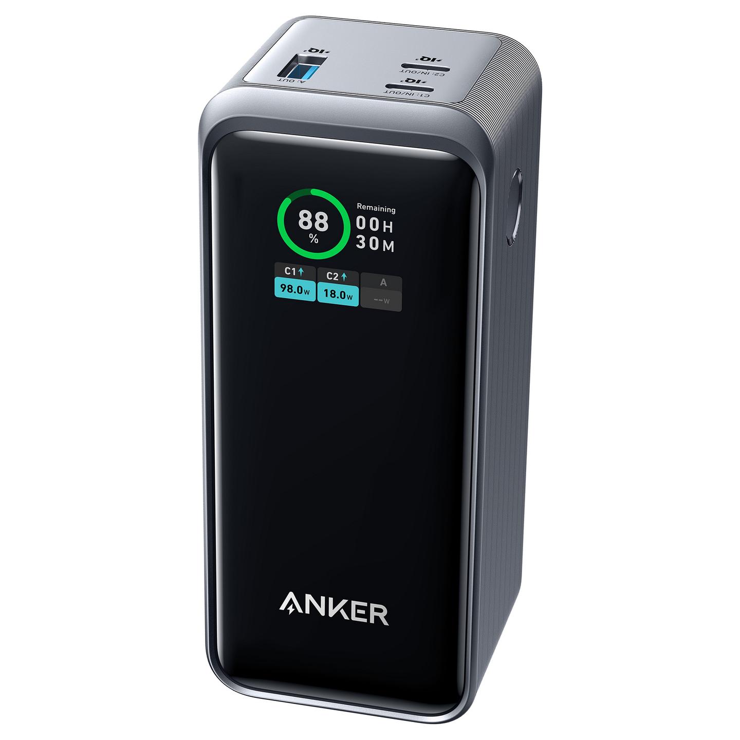 Powerbank Anker Prime A1336 / 20000mAh / 200W / 2x USB-C / USB-A - Zezë/Argjend