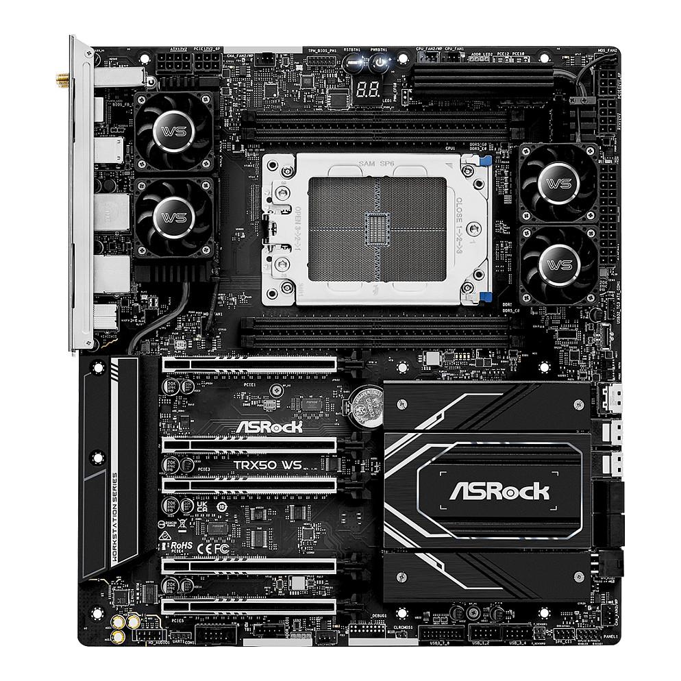Motherboard ASRock TRX50 WS, AMD sTR5, DDR5 ECC RDIMM, E-ATX, PCIe 5.0, Wi-Fi 6E, 10GbE LAN - 2