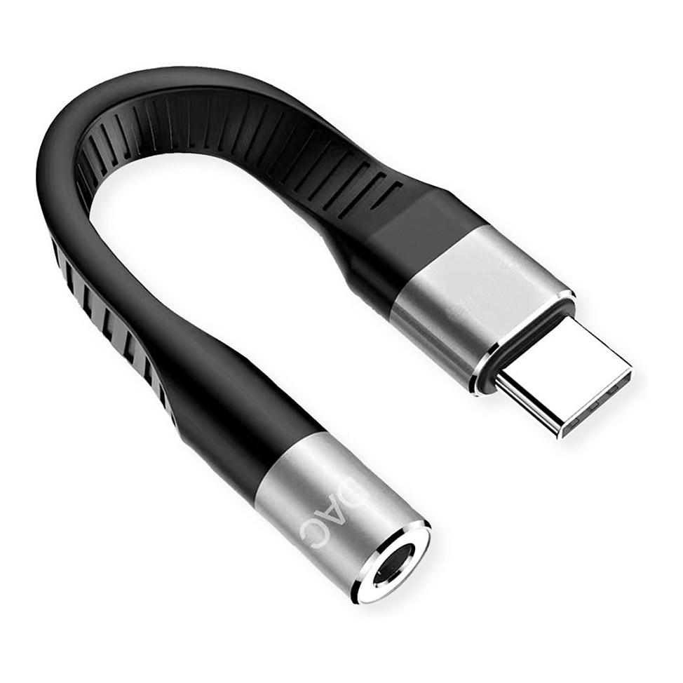 Adapter USB ROLINE 12.03.3241 / USB Type-C në Jack 3.5 mm / Audio / 0.1 m - Zezë
