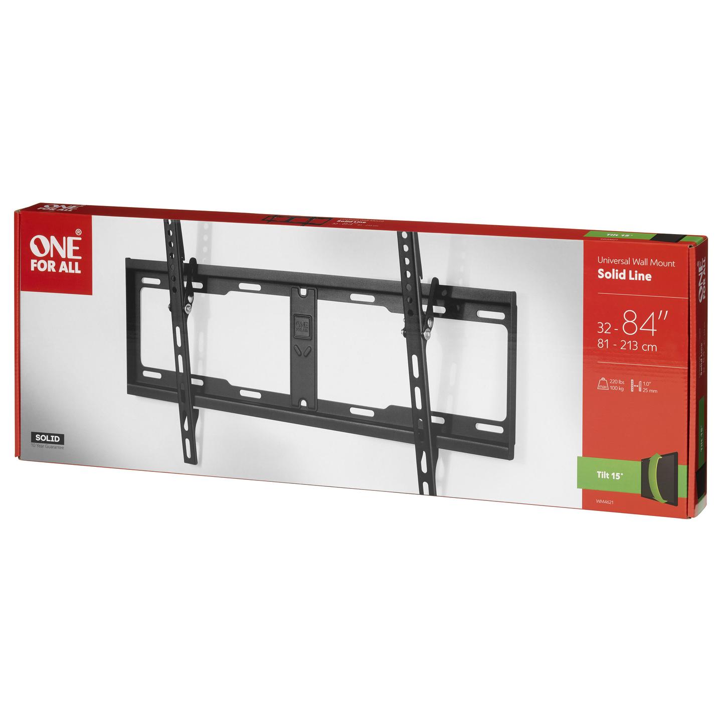 Mbajtëse Muri për TV One For All WM 4621 / 32"-90" / 100kg / Tilt 0°-15° / Slim 25mm - Zezë - 3