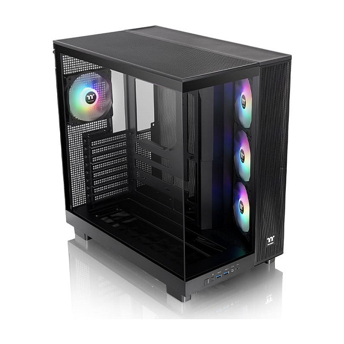 Kasë PC Thermaltake View 380 XL TG ARGB / Midi Tower / ARGB / 4x 120mm Fan / SSD 2.5" / HDD 3.5" - Zezë - 6