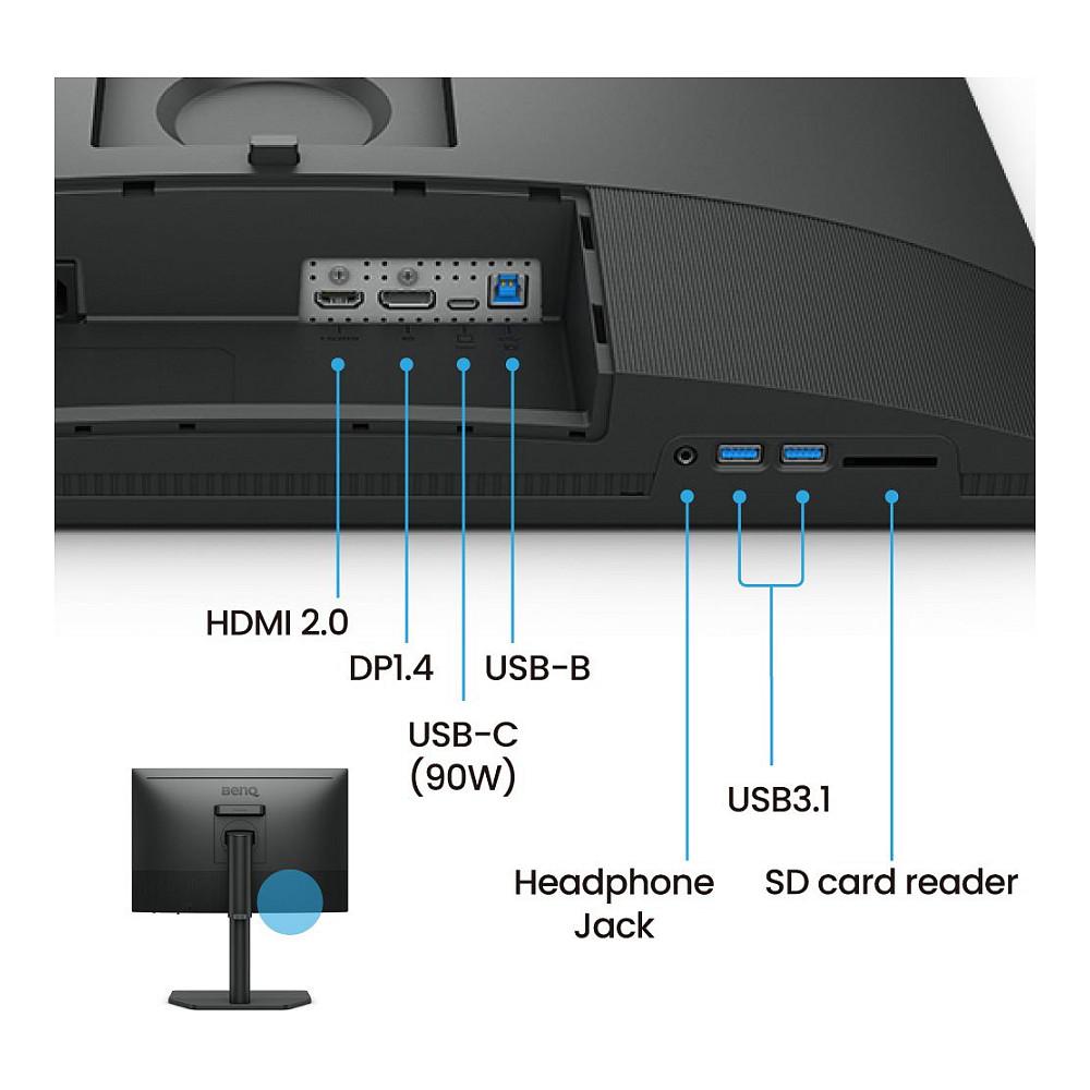 Monitor BenQ SW242Q / 24.1″ / WQXGA IPS / 60 Hz / 5 ms / USB-C + DP + HDMI + USB Hub - Zezë - 3
